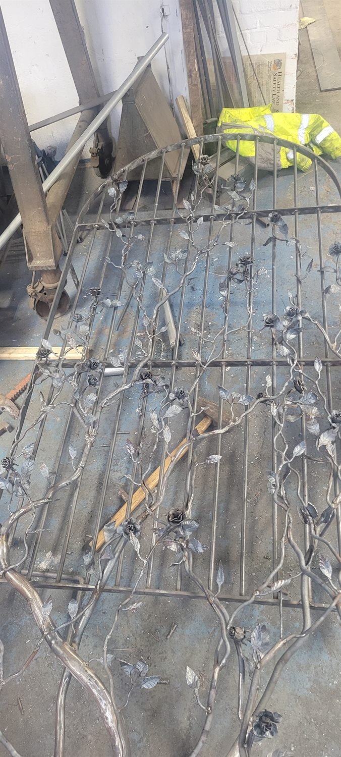 Bespoke steel tree artwork being made in the workshop